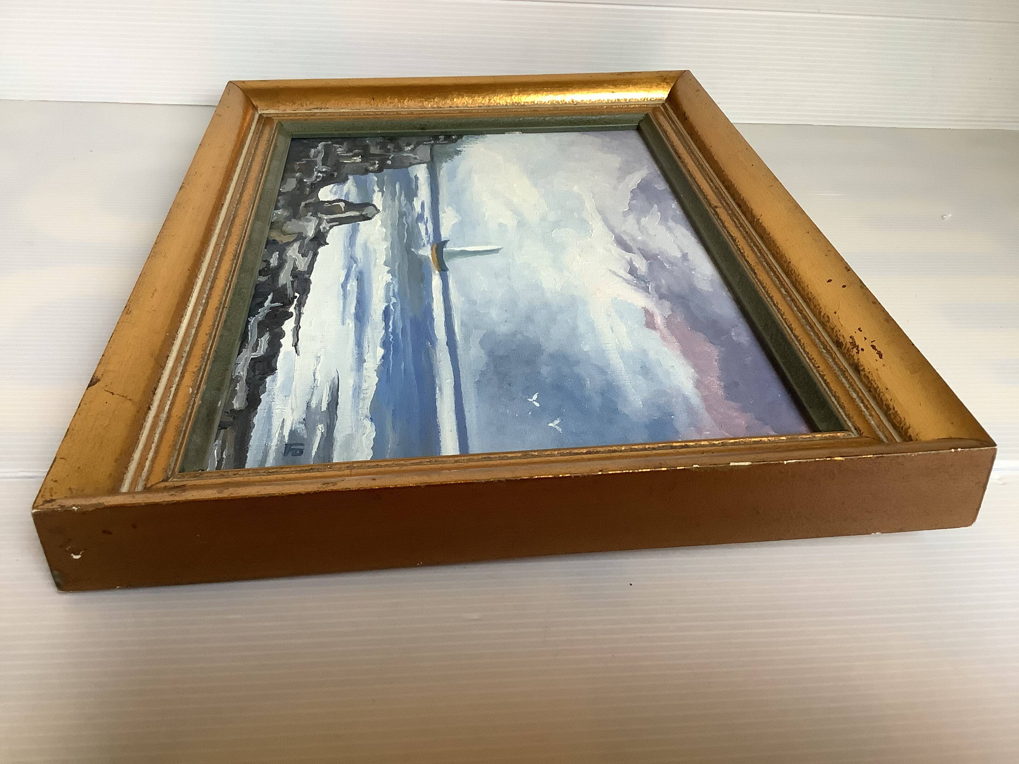 Marine painting oil on panel