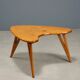 Vintage beech wood coffee table, painted, design from the 1950s.