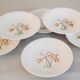 Assiettes creuses en faïence Lunéville Badonviller k & g décor tulipe vintage