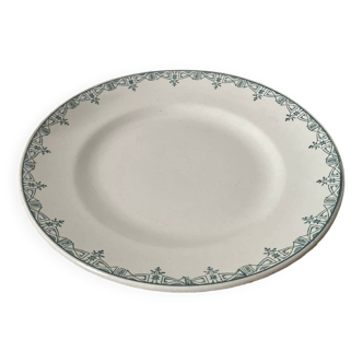 Plat piédouche en porcelaine estampillé Ets Céramique de St Amand les Eaux (Années 30)