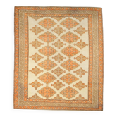 Tapis persan classique vintage pêche et saumon, 240x278 cm