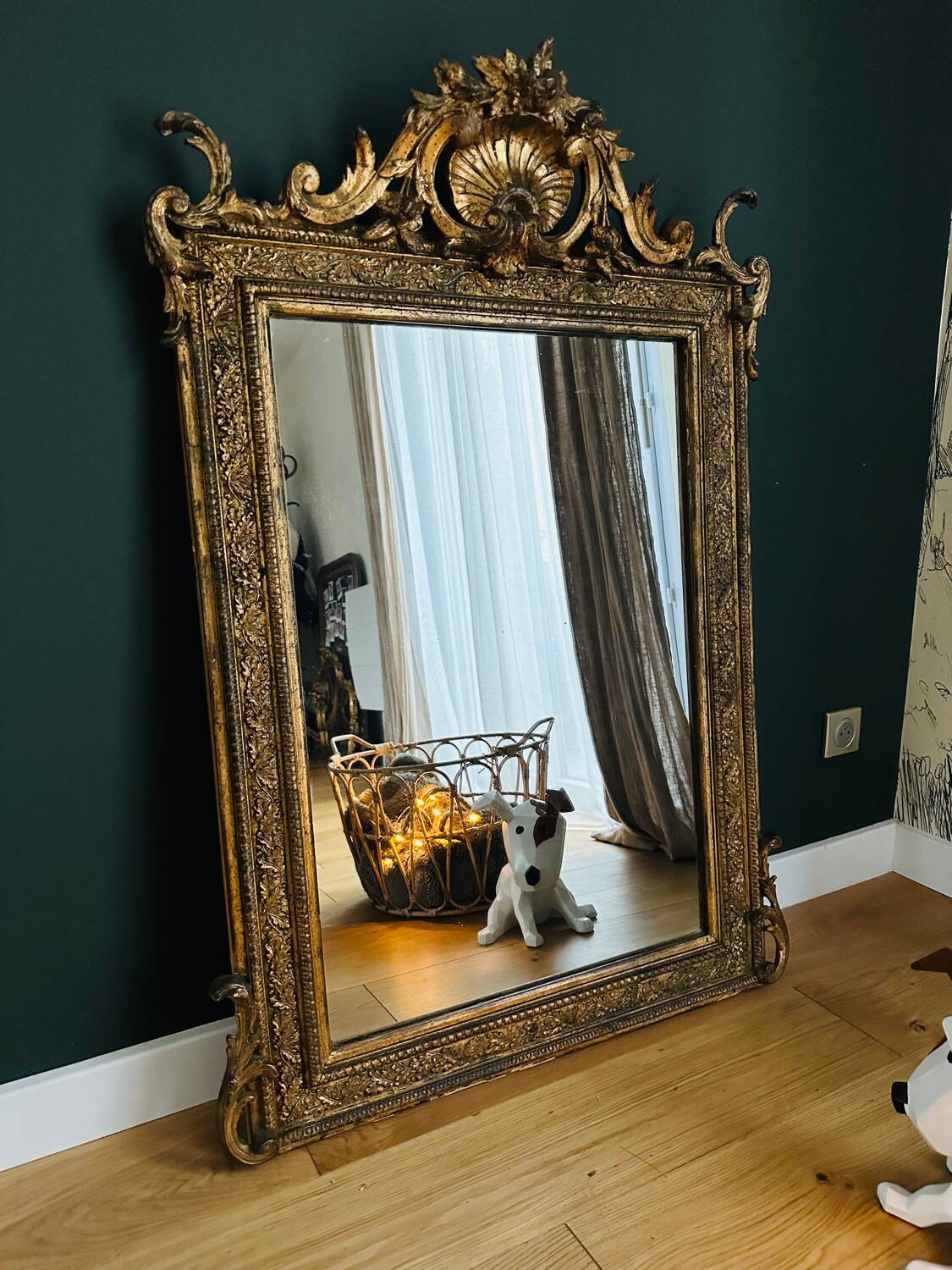 Golden wooden mirror
