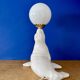 Vintage seal lamp in white ceramic and opaline.