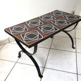 Wrought iron coffee table ceramic 60