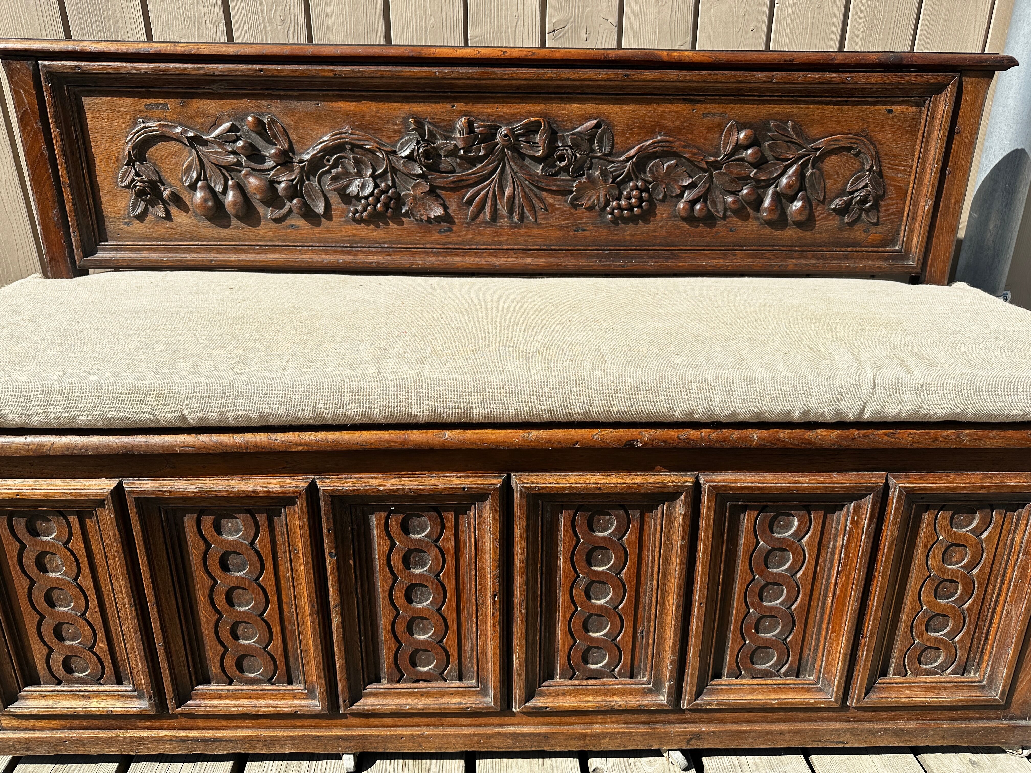 17th Century Oak Chest-Bench