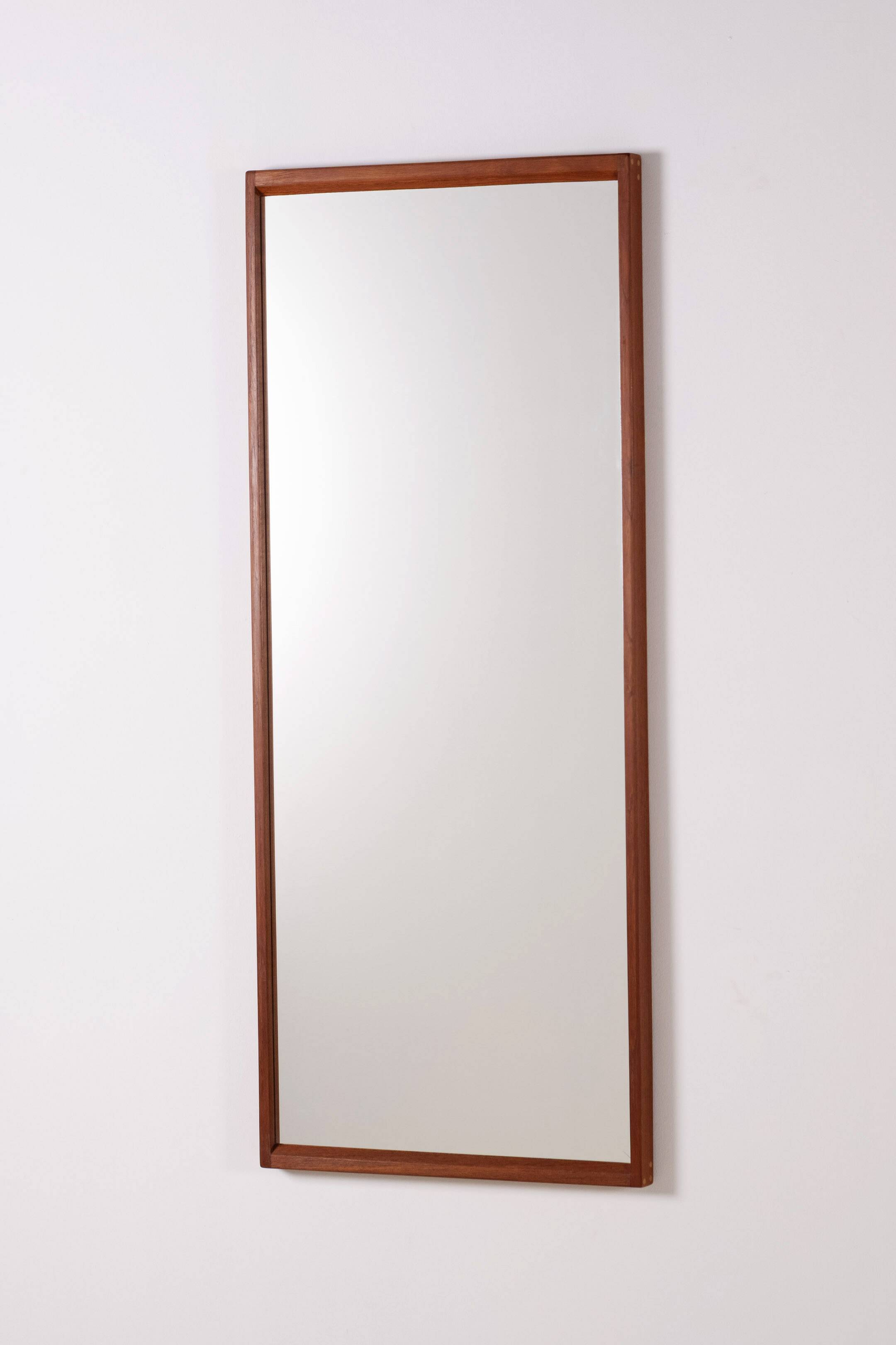 Miroir Kai Kristiansen en teck modèle 14 pour Aksel Kjersgaard, Danemark 1960