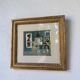 Framed nude oil painting