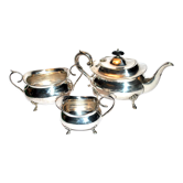 English Hard Soldered Silver Metal Tea Set - Goldsmith JB Chatterley 1900