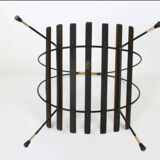 portariviste vintage legno metallo ed inserti in ottone