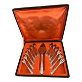 Jean Couzon 13-piece stainless steel dessert cutlery box/case