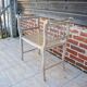 Antique Napoleon III piano bench in wood and cane.