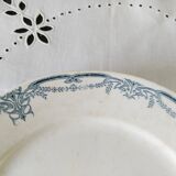Set of 4 dinner plates in Sarreguemines Digoin earthenware, blue color, Vaucluse model