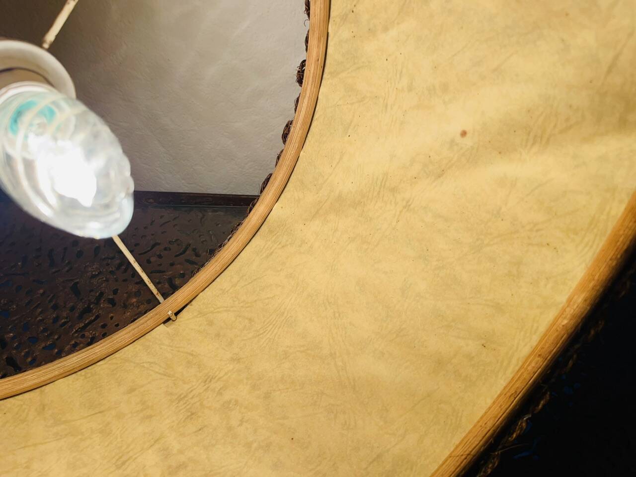 Vintage sisal / jonc de mer pendant light circa 1970's