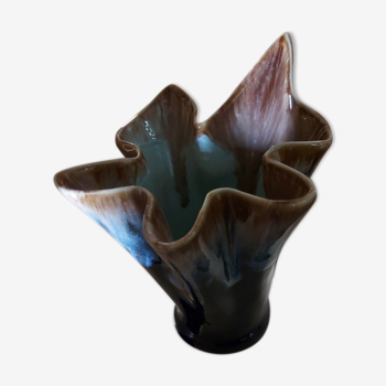 Vase numéroté style Vallauris forme drapé