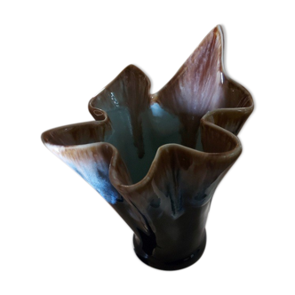 Vase numéroté style Vallauris forme drapé