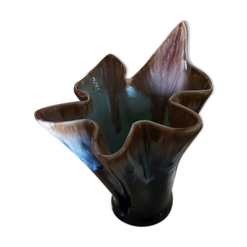 Numbered vase in Vallauris style, draped shape