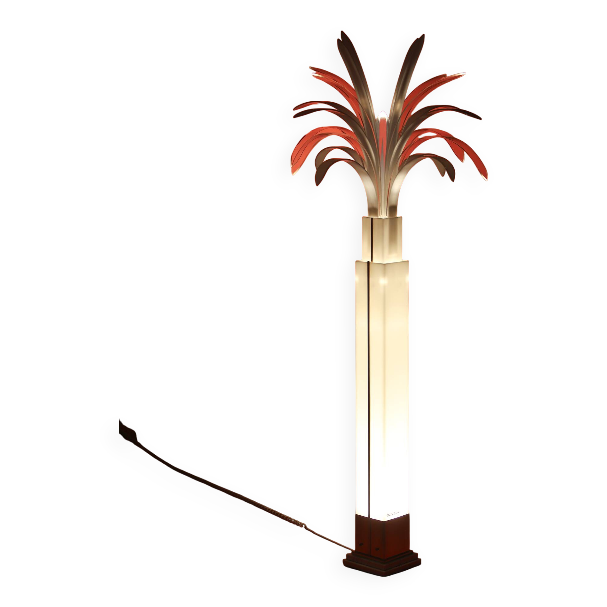 Theo Verhulst 1982 Perspex Palm Floor Lamp