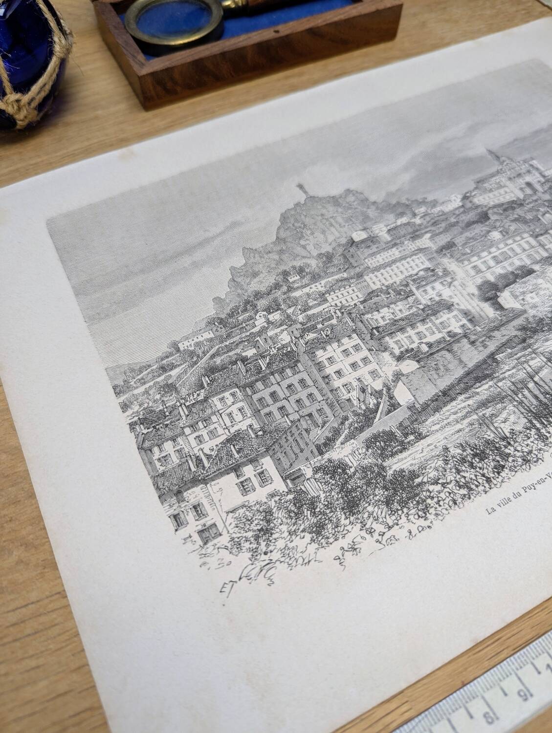 Le Puy-en-Velay, Haute-Loire. Printed illustration from 1866.