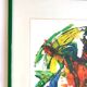 Composition abstraite orange et verte, gouache sur papier, 1989