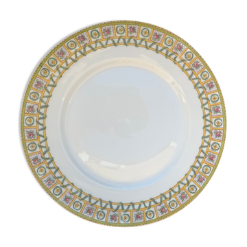6 plates in limoges porcelain pattern old floral frieze