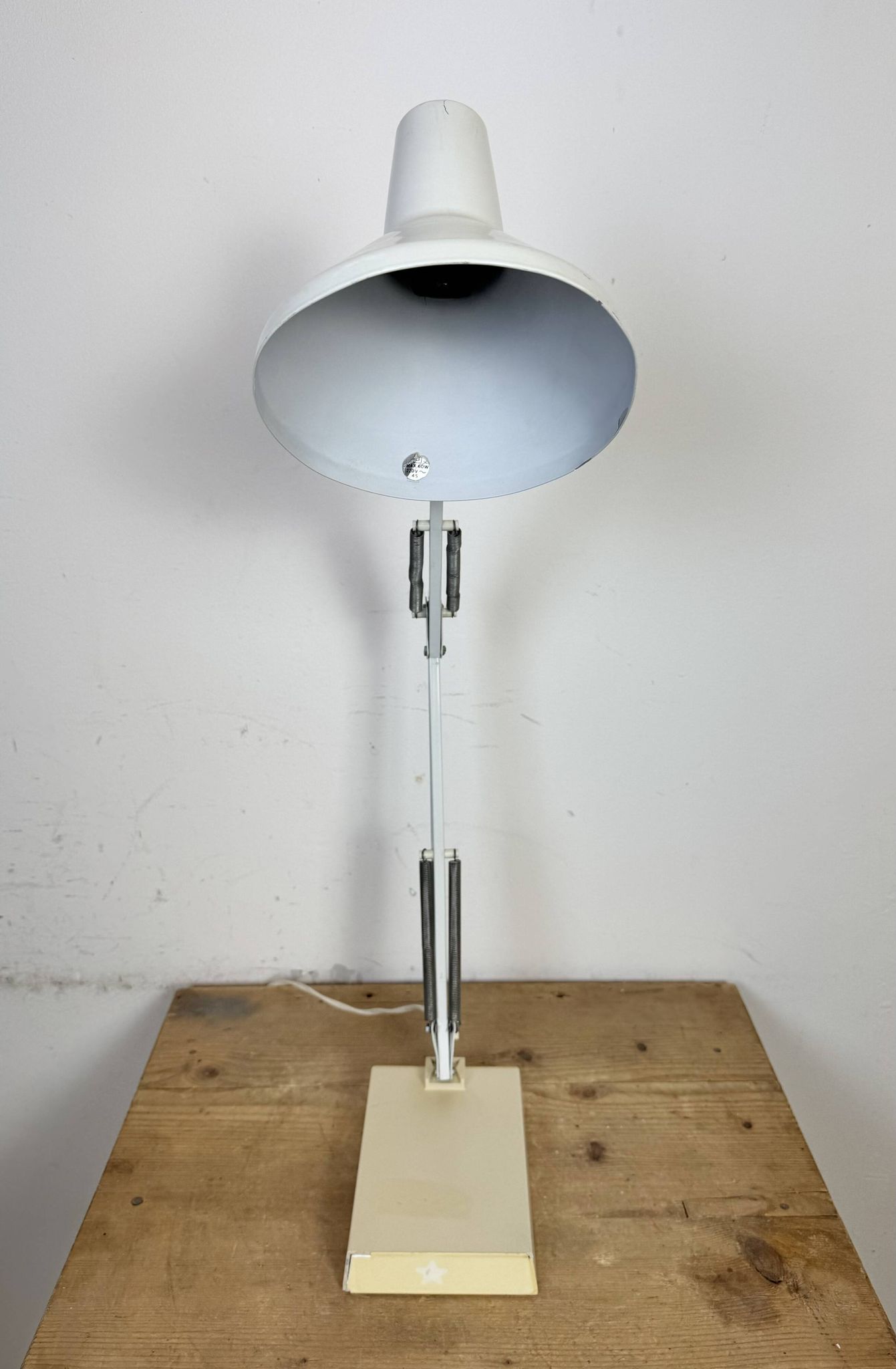 Vintage White Italian Architect Table Lamp, 1970s