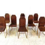 Vintage brass dining chairs by Belgo chrom, 1970s