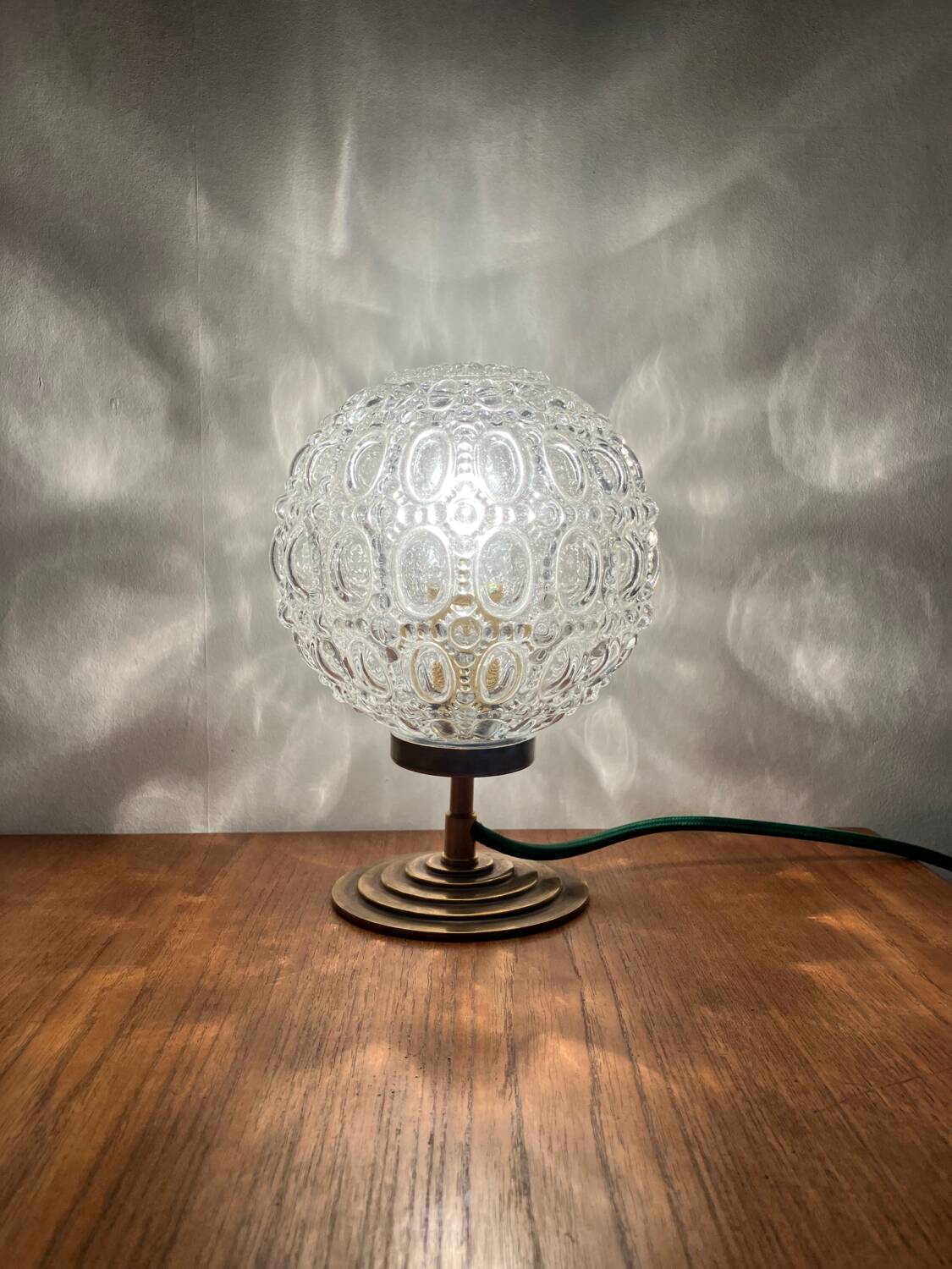Vintage glass globe table lamp