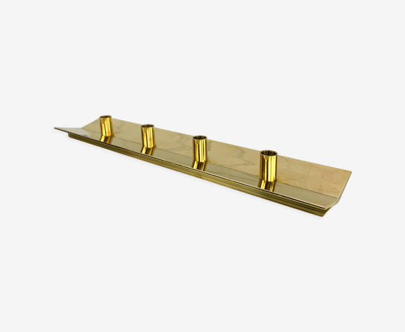 Bougeoir scandinave en laiton, Pierre Forsell pour Skultuna, 1960