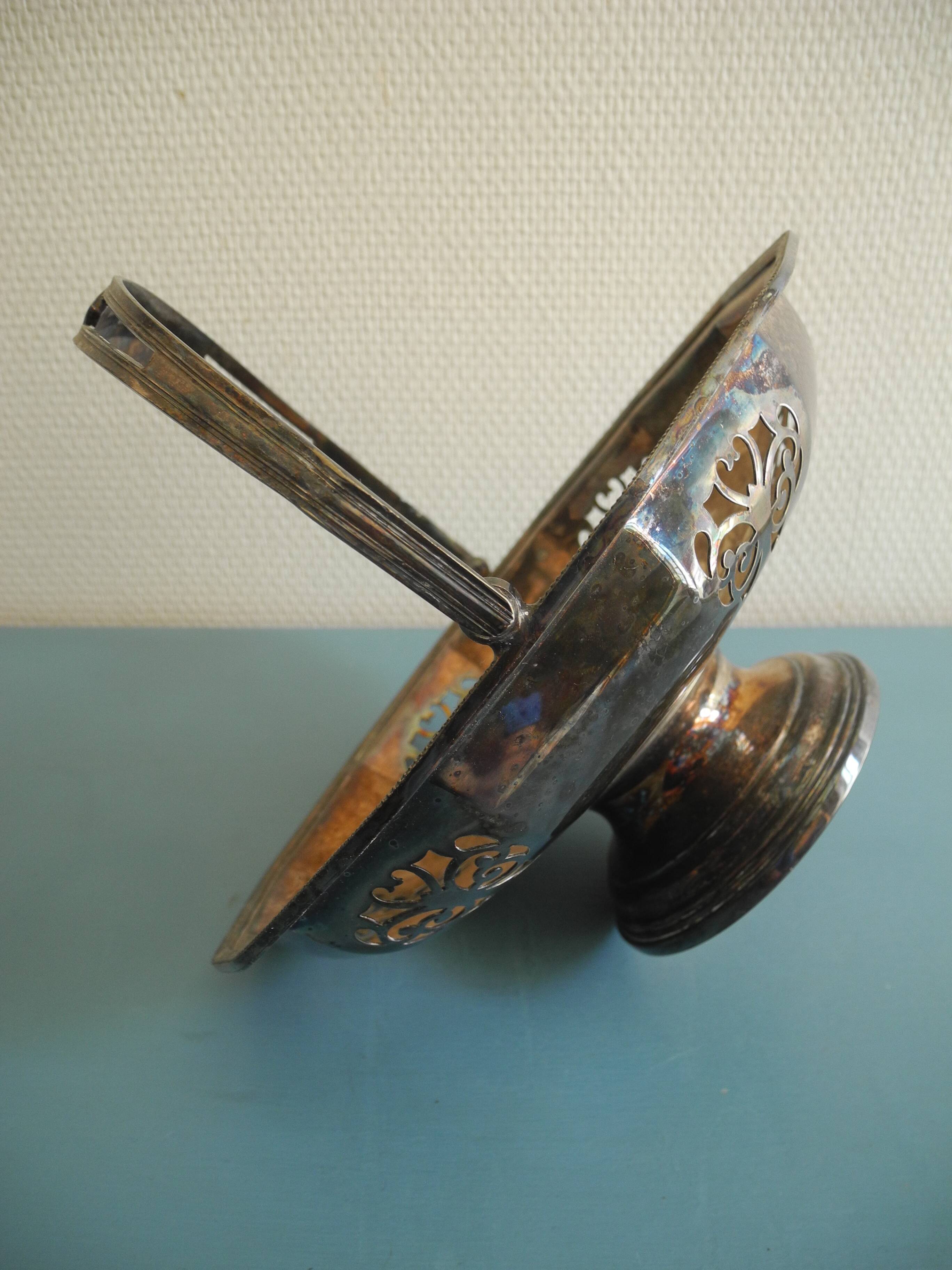 old silver metal basket cup silver metal basket