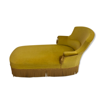 Yellow velvet meridian bench