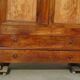 Large linen wardrobe in walnut and burl, Louis Philippe