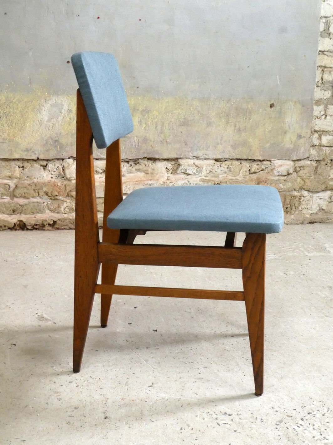 Series of 6 oak chairs, 1950