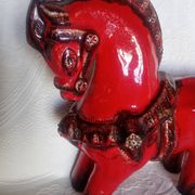 Bitossi - Aldo Londi - Red Roman Horse - glazed ceramic