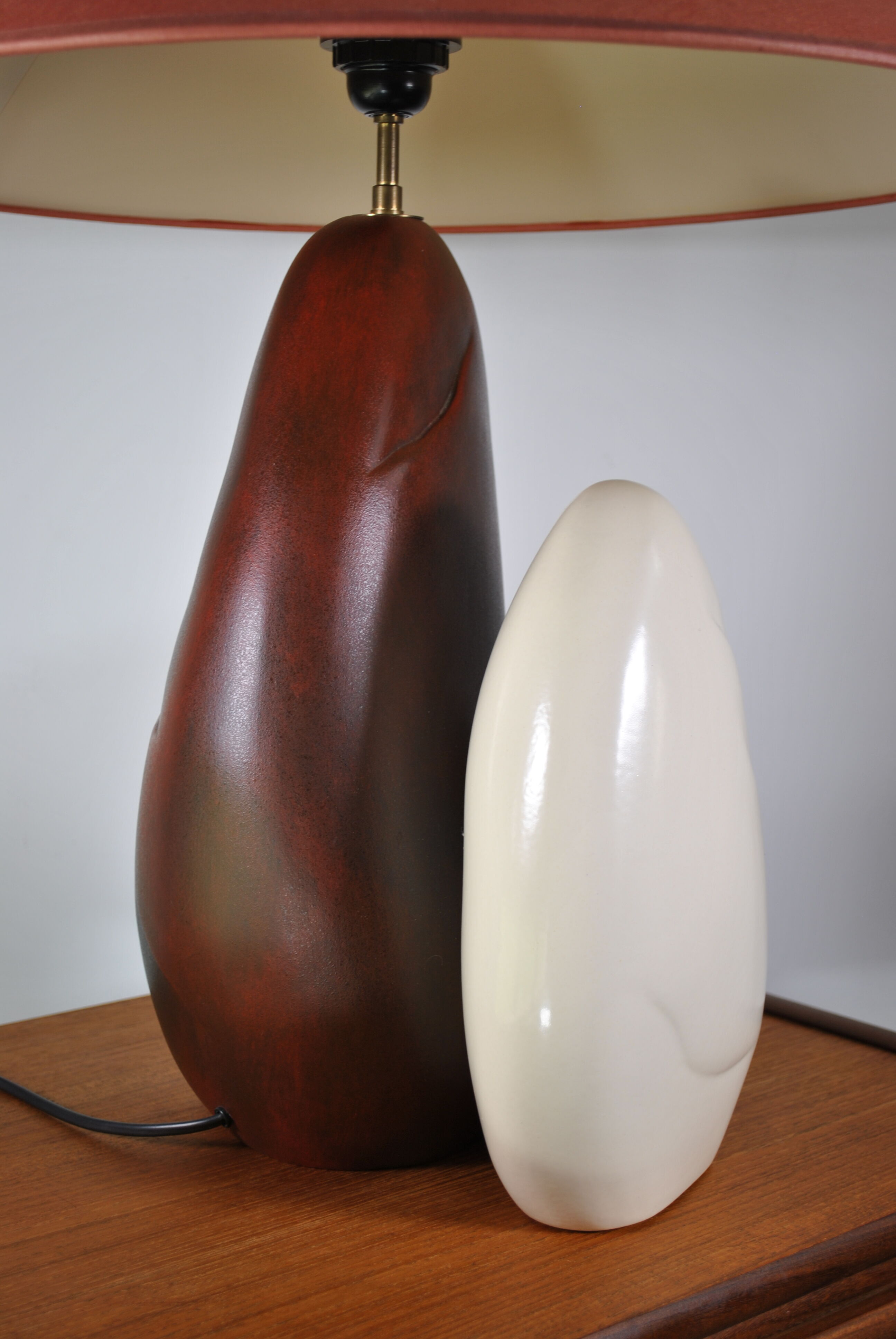 Ceramic pebble lamp by François Chatain 1980