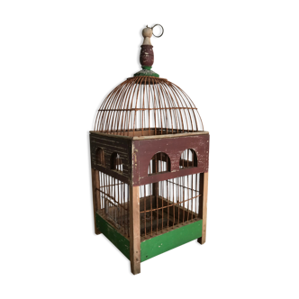 Old wooden and metal cage