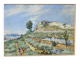 Watercolour landscape of Provence "the fort on the town", early 20th century.