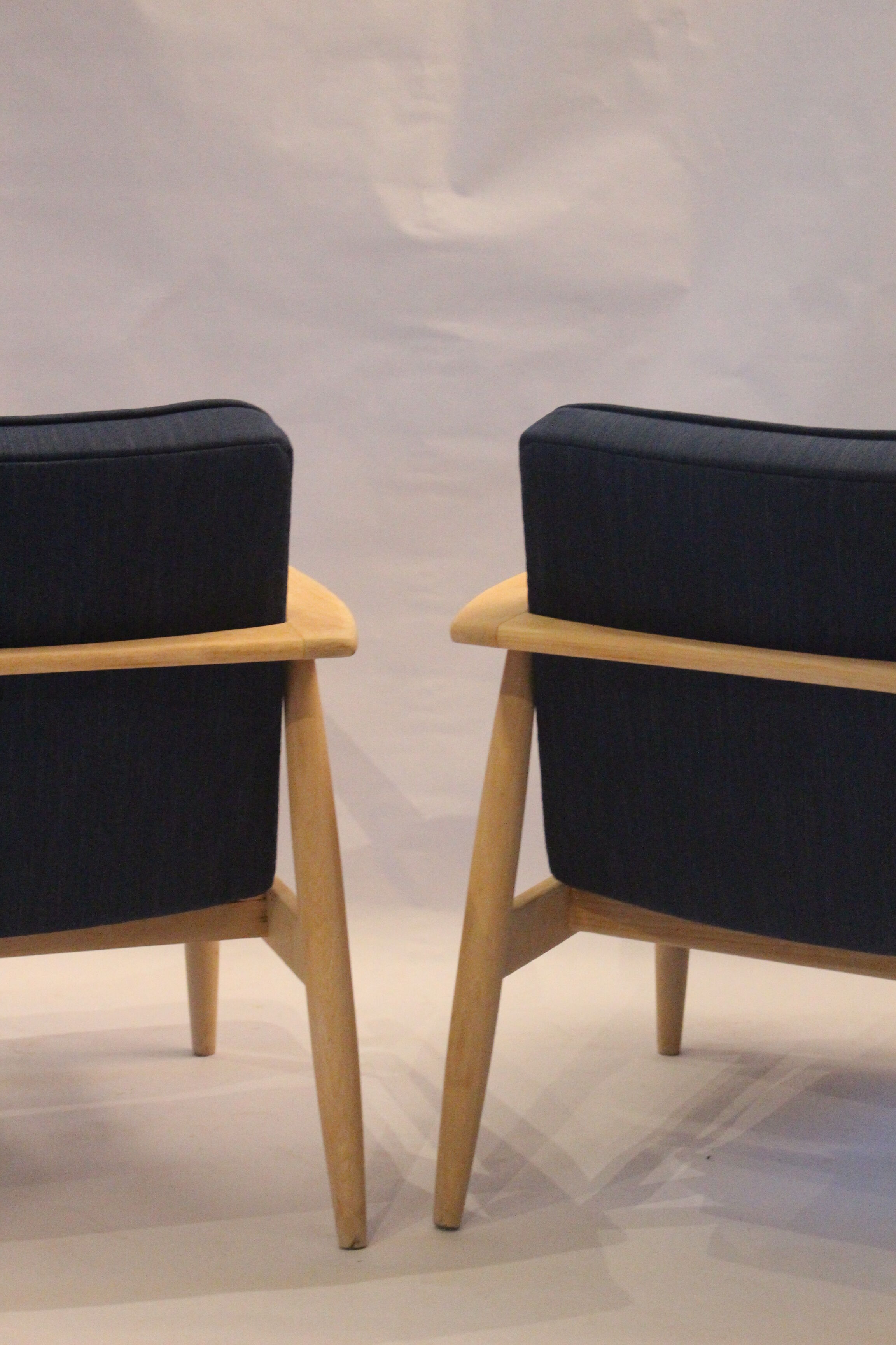 Armchairs created by Mr. Zieliński year 60 blue fabric