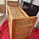 Shoe cabinet / Wooden and bamboo shelf (3 levels) H: 63 cm,