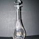 Carafe ancienne en cristal taillé et gravure dorée monogramme RG H33.5cm