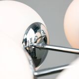 Space Age Italian Sputnik Chrome and Opaline Chandelier, 1970s