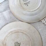 4 mismatched white and green ironstone dessert plates Arabesque set