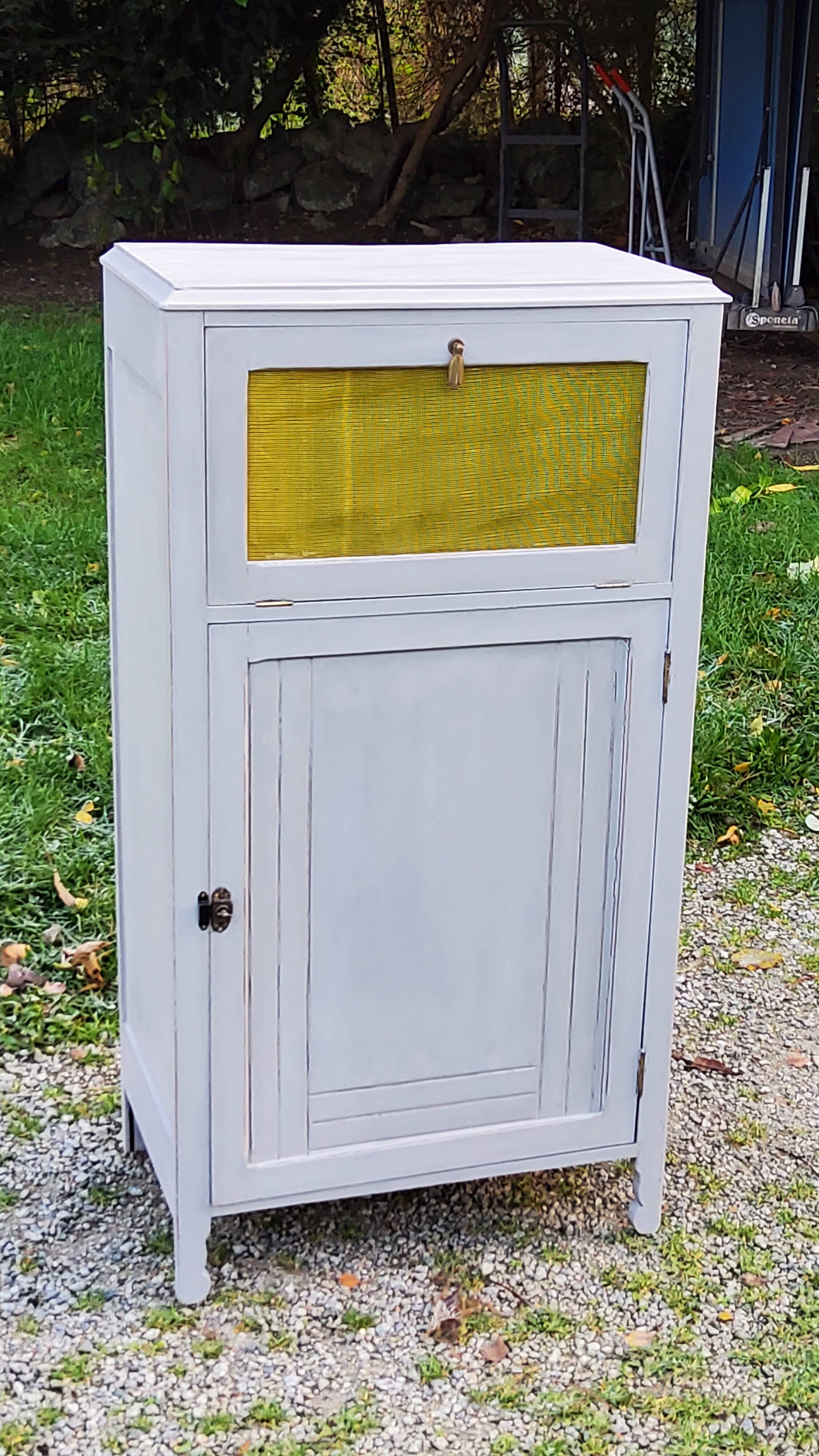Parisian sideboard pantry from the 1920s with gray patina