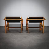 Paire de fauteuils en pin massif néerlandais extrêmement rare par Wouter Fens, années 1960.