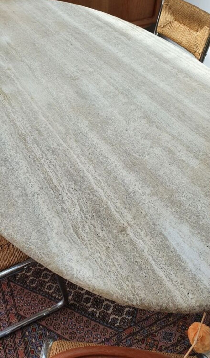 80s travertine dining table
