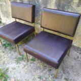 Paire de chauffeuses années 70