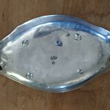 Pewter dish with roses and butterfly