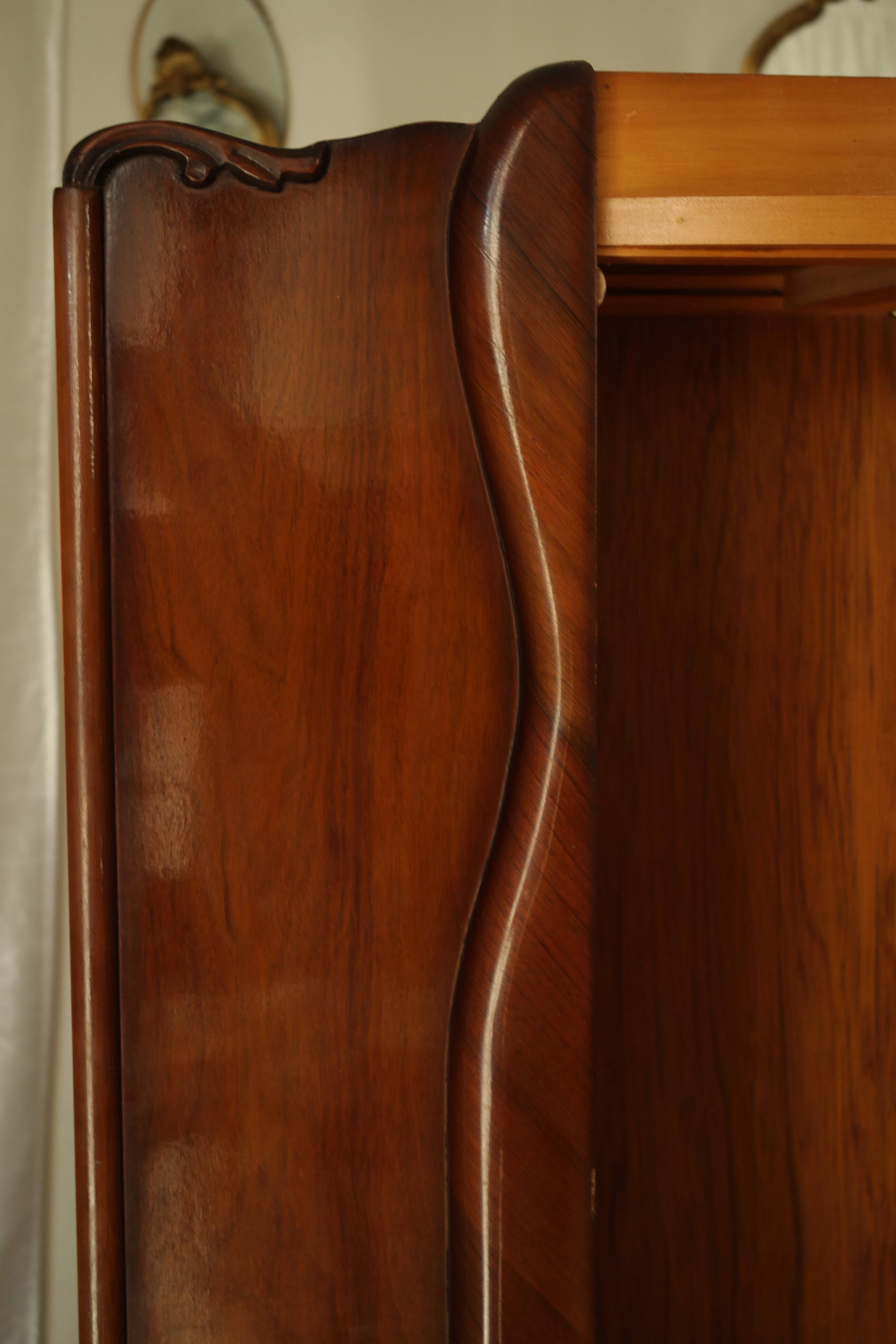 English art deco student wardrobe in walnut