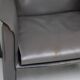 Pair of Cassina Cab 414 sun loungers in grey elephant skin by Mario Bellini.