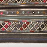 Turkish Colorful Persian Kilim Rug, Wool Area Rug, 141x240