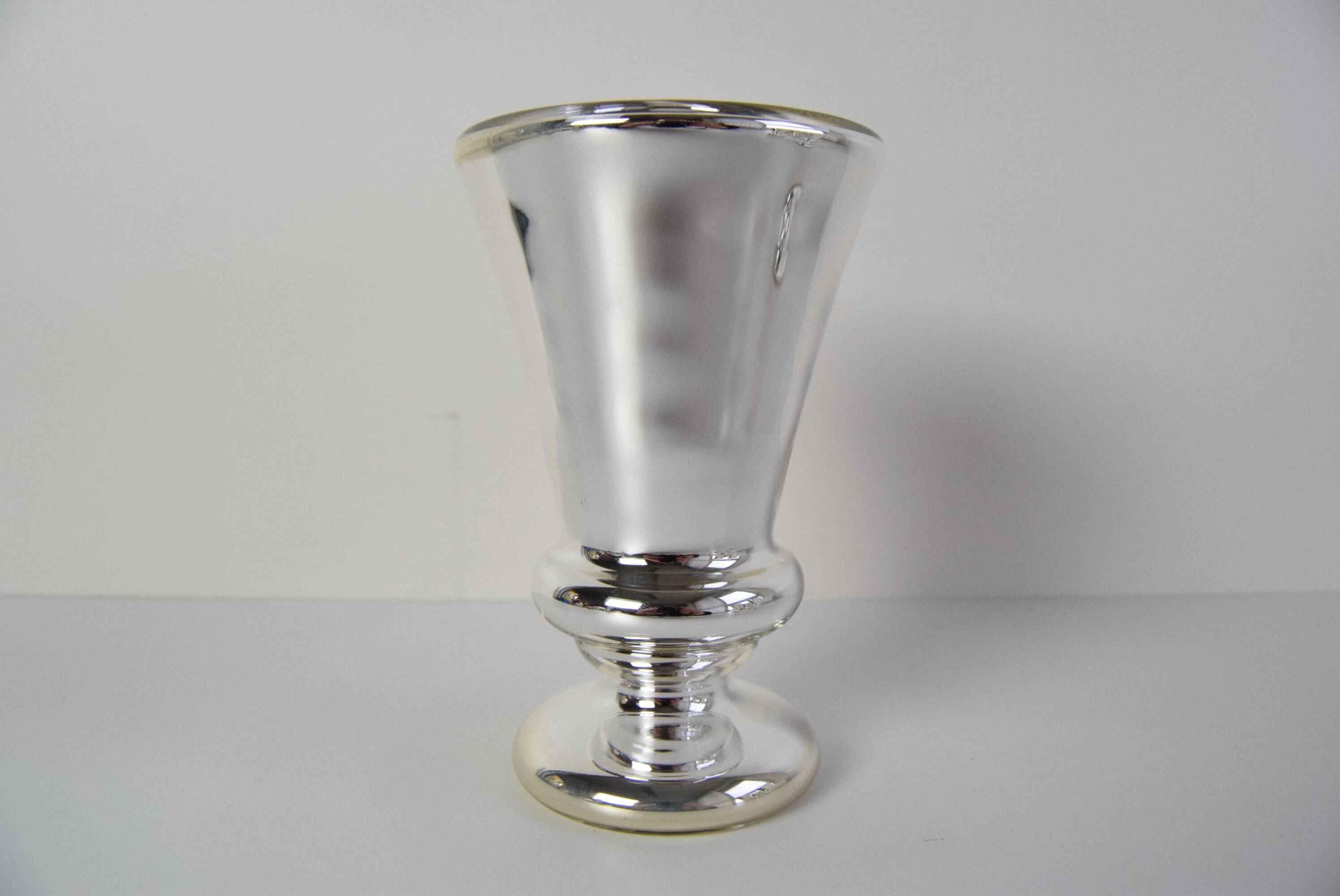Set of six Amalgam Glass Goblets, Biedermeier, Peasant Silver, Circa 1860's.